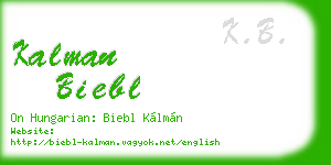 kalman biebl business card