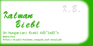kalman biebl business card